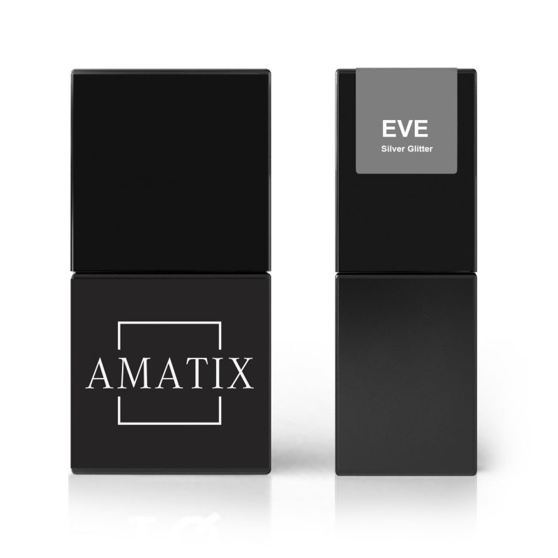 Amatix Gel Polish Eve 124 Silver Glitter 10ml TPO FREE