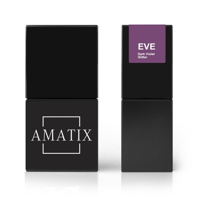 Amatix Gel Polish Eve 126 Dark Violet Glitter 10ml TPO FREE