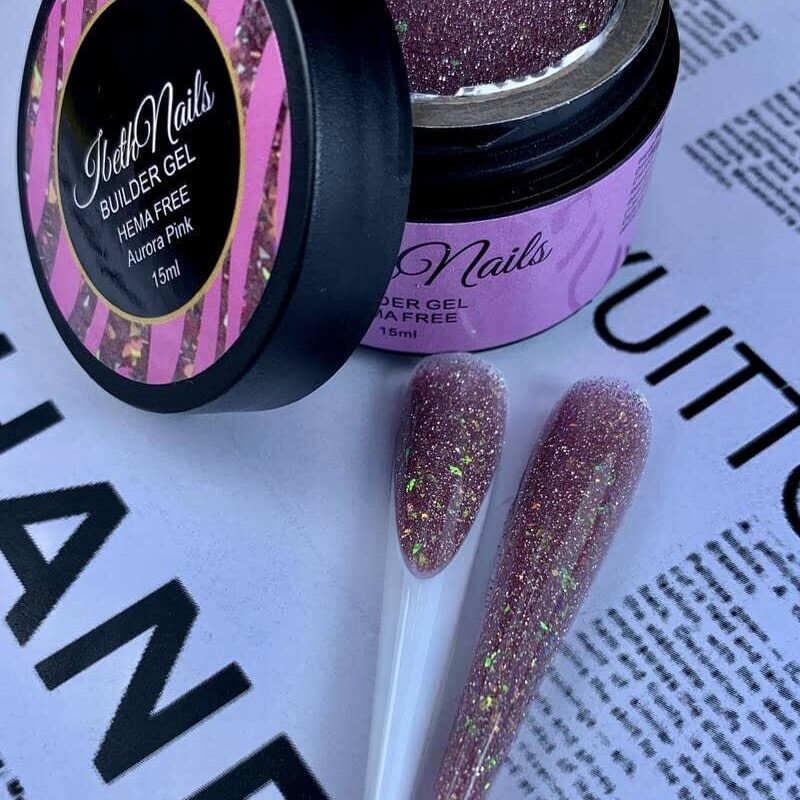 Gel para Construcción Aurora Pink 15ml GCAUPI IbethNails