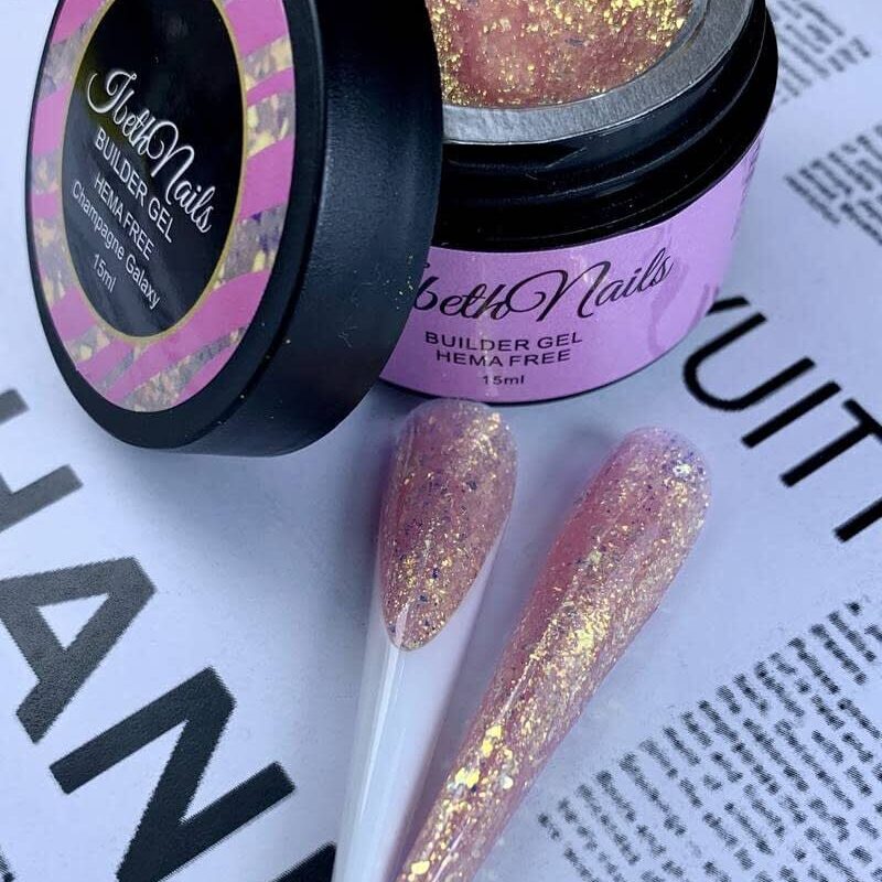 Gel para Construcción Champagne galaxy 15ml GCCHGX IbethNails